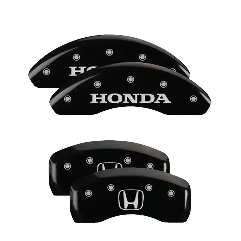Mgp 4-Piston Caliper Covers – Engraved Front & Rear Set With V-Tech Black Finish And Silver Accent 1