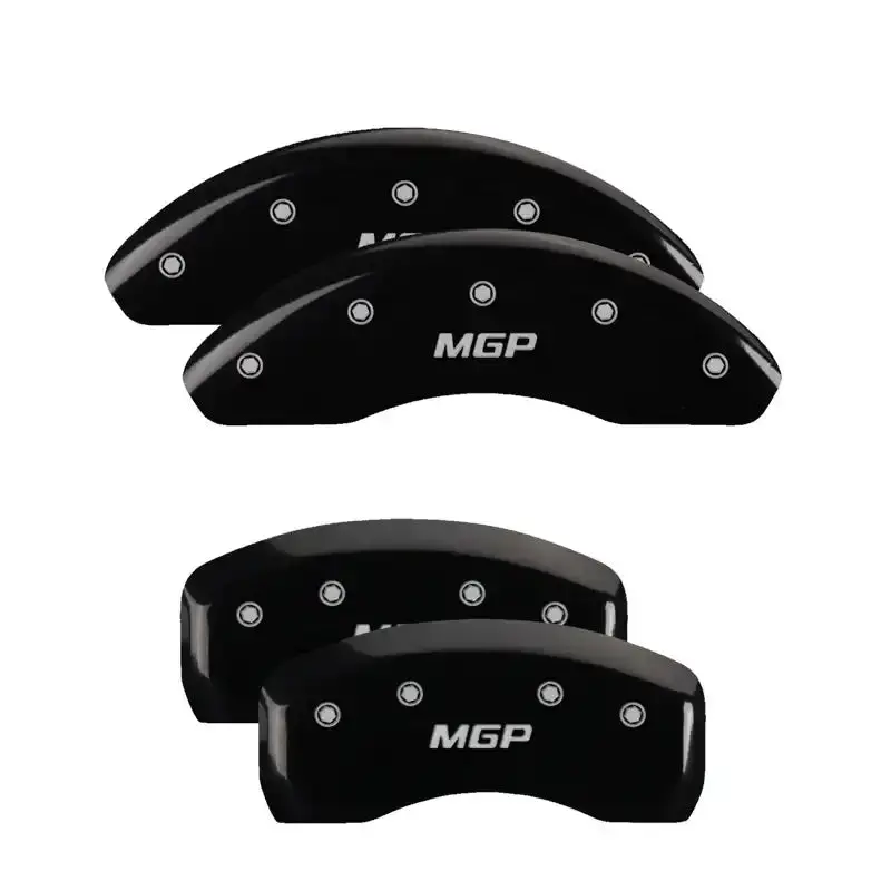 Mgp Engraved 4-Piston Caliper Covers – Matte Black Finish With Silver Accent Detailing 1
