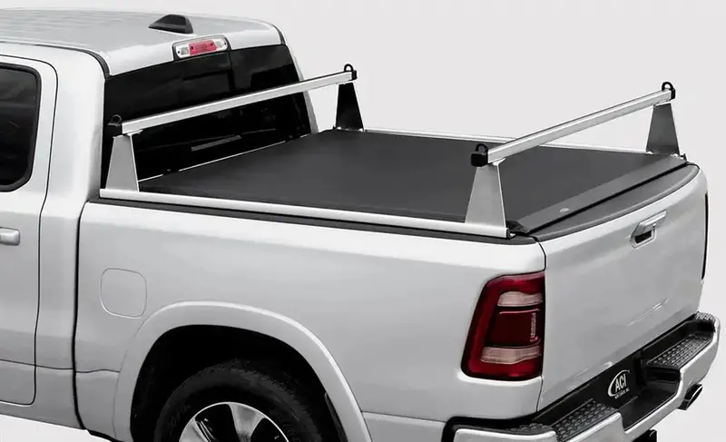 Mytruckpoint Adarac M-Series Aluminum Truck Rack – Low-Profile Silver Design 1