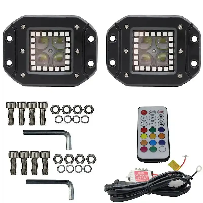 Racesport Rsrgb12B Adaptive Rgb Led Light Bar – 3X3 Grid, Color-Changing, High-Output Halogen-Compatible 1