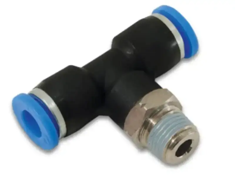 Vibrant 1-Touch Male Tee Fitting – For 5/32" Od Tubing With 1/8" Npt Thread 1