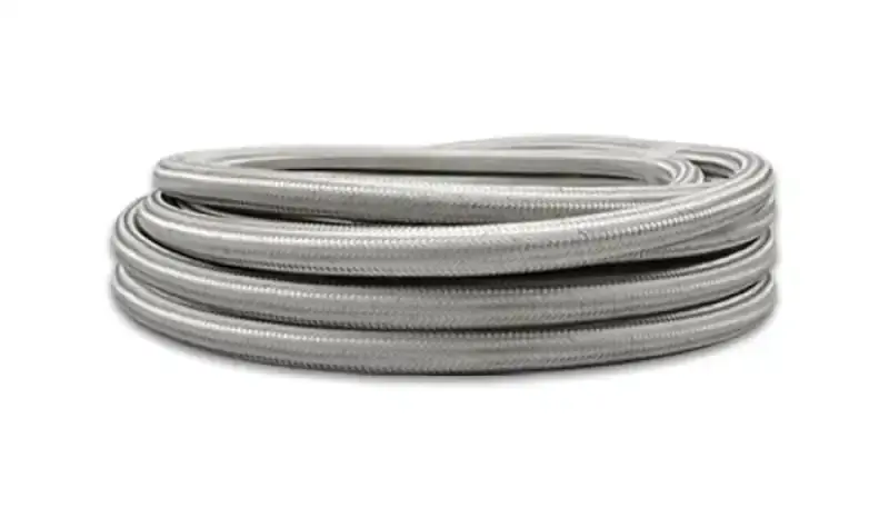 Vibrant -6 An Stainless Steel Braided Flex Hose – 20-Foot Roll, Pressure-Rated For Performance Use 1